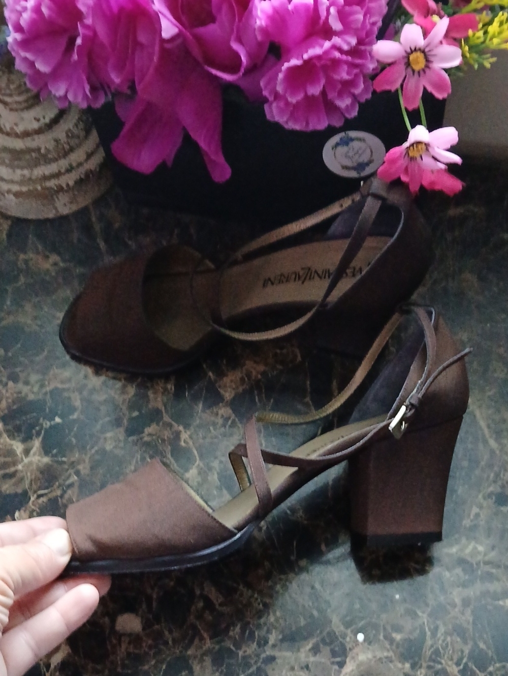 Yves Saint Laurent Vintage Strappy BlockHeel Shoes Size 8 for Women
